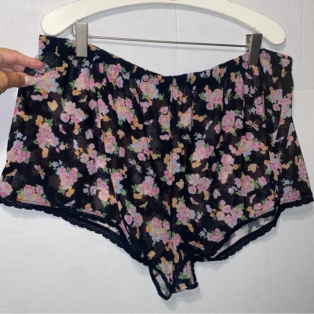 SAVAGE X FENTY FLORAL MESH SLEEP SHORTS